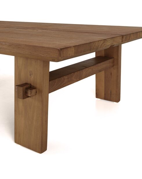 Table basse rectangulaire en bois de teck recyclé Sixtine bois - 140x70x35.5 cm