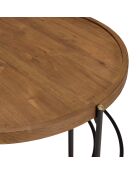 2 Tables basses ovale et ronde Sixtine bois/noir