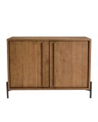 Buffet 2 portes en bois de teck recyclé Sixtine bois - 101x42.5x70.5 cm