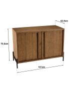 Buffet 2 portes en bois de teck recyclé Sixtine bois - 101x42.5x70.5 cm