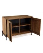 Buffet 2 portes en bois de teck recyclé Sixtine bois - 101x42.5x70.5 cm