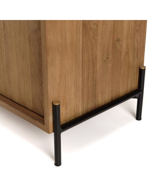 Buffet 2 portes en bois de teck recyclé Sixtine bois - 101x42.5x70.5 cm