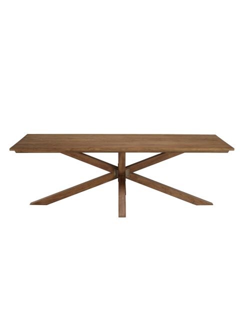 Table à manger rectangulaire en bois teck recyclé Sixtine bois - 240x100x78 cm