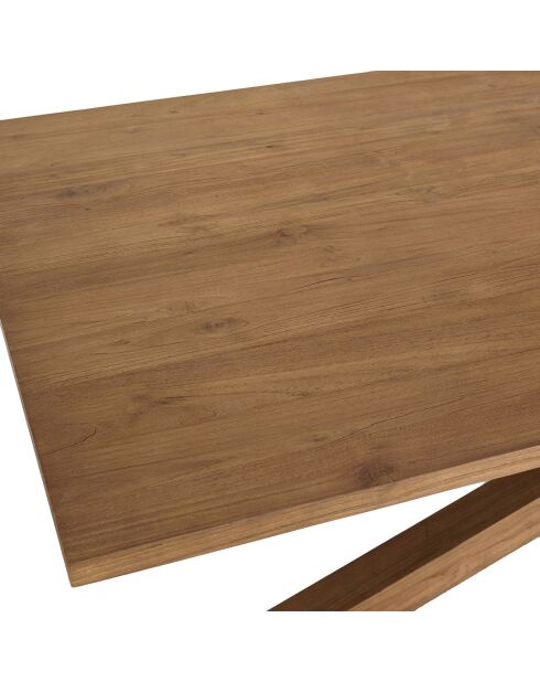Table à manger rectangulaire en bois teck recyclé Sixtine bois - 240x100x78 cm