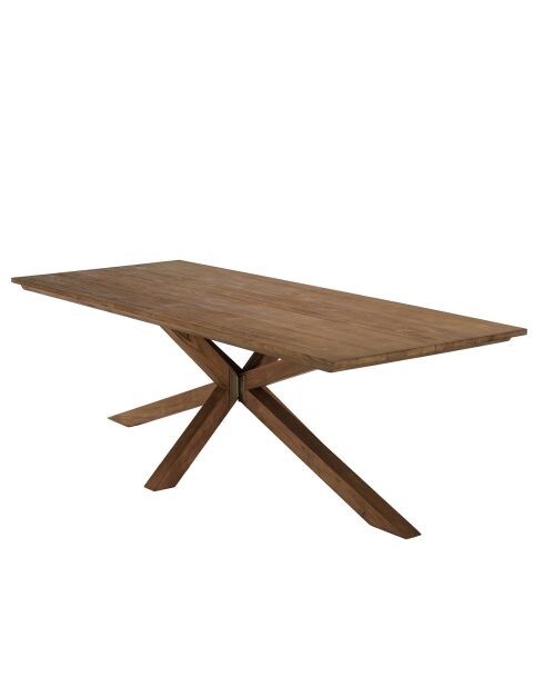 Table à manger rectangulaire en bois teck recyclé Sixtine bois - 240x100x78 cm