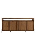 Buffet 4 portes 2 niches en bois de teck recyclé Sixtine bois - 194x42.5x85 cm