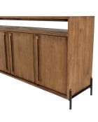 Buffet 4 portes 2 niches en bois de teck recyclé Sixtine bois - 194x42.5x85 cm