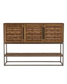 Buffet en bois de teck recyclé 3 portes Sixtine bois - 155x40x110.5 cm