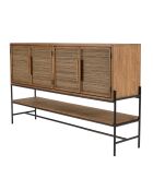 Buffet 4 portes en bois de teck recyclé Sixtine bois - 170x40x100 cm