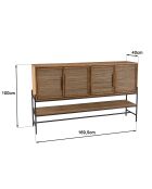 Buffet 4 portes en bois de teck recyclé Sixtine bois - 170x40x100 cm