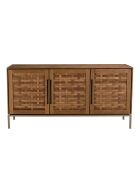 Buffet en bois de teck recyclé 3 portes Sixtine bois - 151x40x75 cm