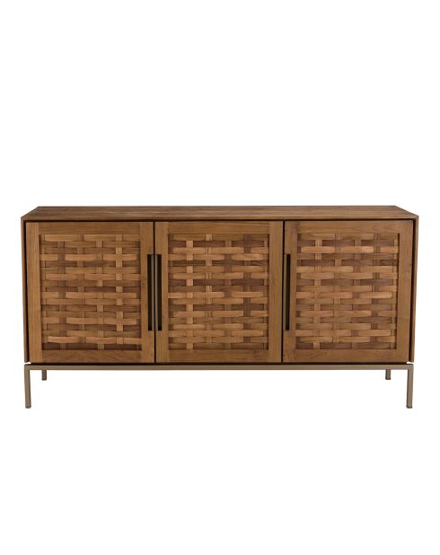 Buffet en bois de teck recyclé 3 portes Sixtine bois - 151x40x75 cm