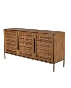 Buffet en bois de teck recyclé 3 portes Sixtine bois - 151x40x75 cm