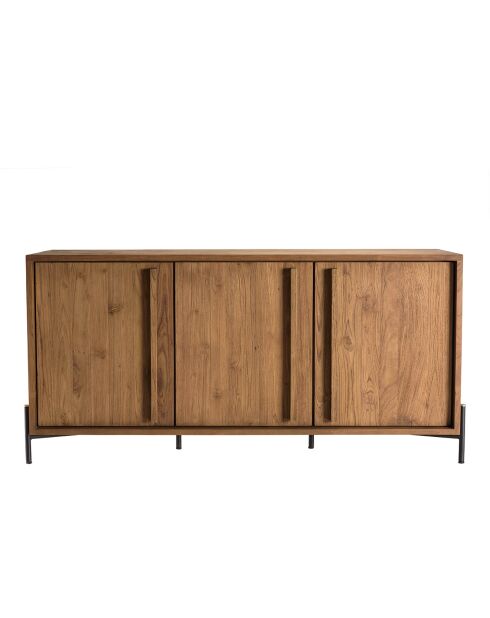 Buffet 3 portes en bois de teck recyclé Sixtine bois - 148x42.5x70 cm