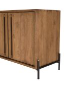 Buffet 3 portes en bois de teck recyclé Sixtine bois - 148x42.5x70 cm