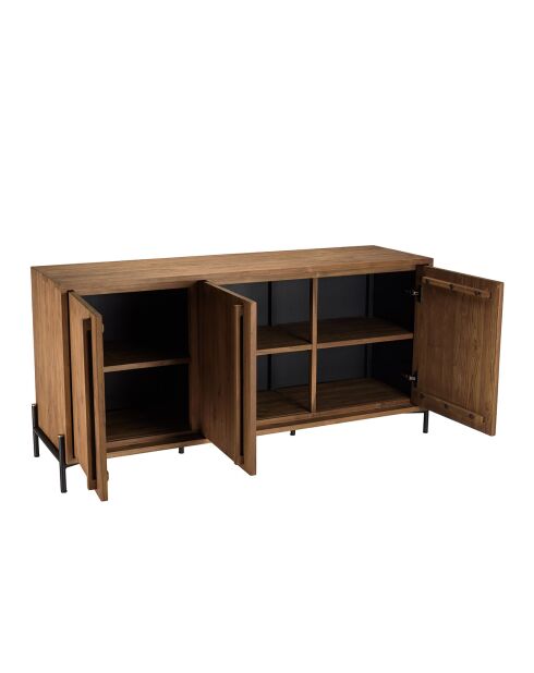 Buffet 3 portes en bois de teck recyclé Sixtine bois - 148x42.5x70 cm