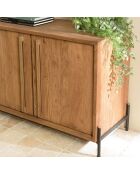 Buffet 3 portes en bois de teck recyclé Sixtine bois - 148x42.5x70 cm