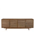 Buffet en bois de teck recyclé naturel 4 portes Sixtine bois - 180x40x63.5 cm