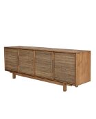 Buffet en bois de teck recyclé naturel 4 portes Sixtine bois - 180x40x63.5 cm