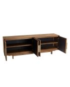 Buffet en bois de teck recyclé naturel 4 portes Sixtine bois - 180x40x63.5 cm