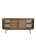 Buffet arrondi en bois de teck recyclé 2 portes Sixtine bois - 160x44x77 cm