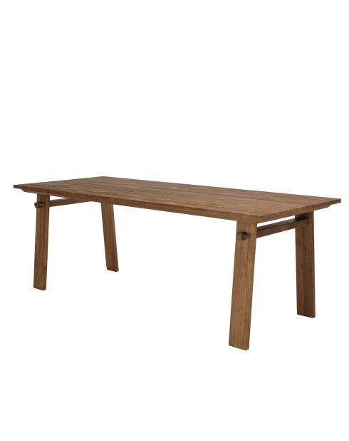 Table à manger rectangulaire en bois de teck recyclé Sixtine bois - 220x90x78 cm