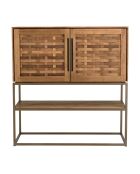 Buffet en bois de teck recyclé 2 portes Sixtine bois - 105x40x110 cm