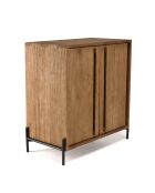 Buffet 2 portes en bois de teck recyclé Sixtine bois - 84x42.5x85.5 cm