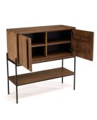 Buffet 2 portes 1 niche en bois de teck recyclé naturel Sixtine bois - 99x38x100 cm