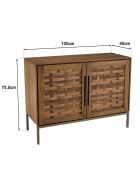 Buffet en bois de teck recyclé 2 portes Sixtine bois - 100x40x75.5 cm