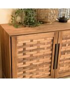 Buffet en bois de teck recyclé 2 portes Sixtine bois - 100x40x75.5 cm