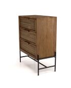 Commode 3 tiroirs en bois de teck recyclé Sixtine bois - 79.5 x40x100 cm