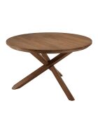 Table à manger ronde en bois de teck recyclé Sixtine bois - 130x130x78 cm