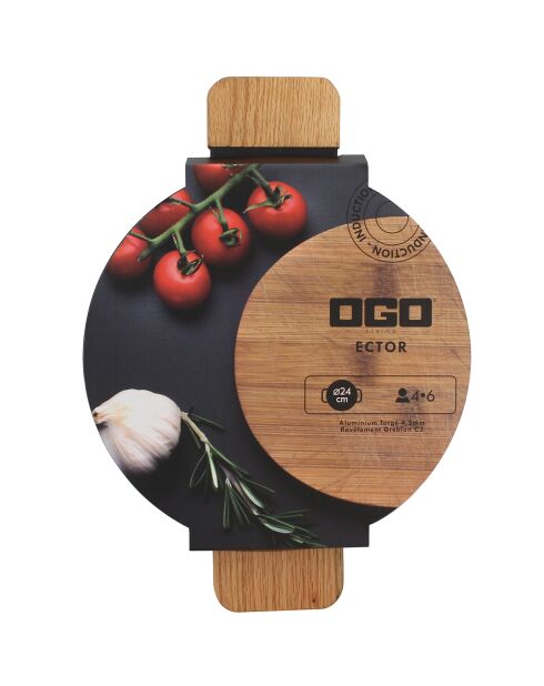 Faitout avec couvercle à induction Ector noir - D.24 cm