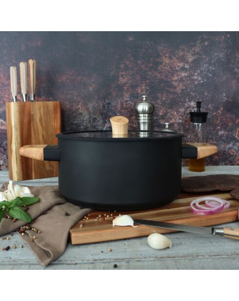 Faitout avec couvercle à induction Ector noir - D.24 cm