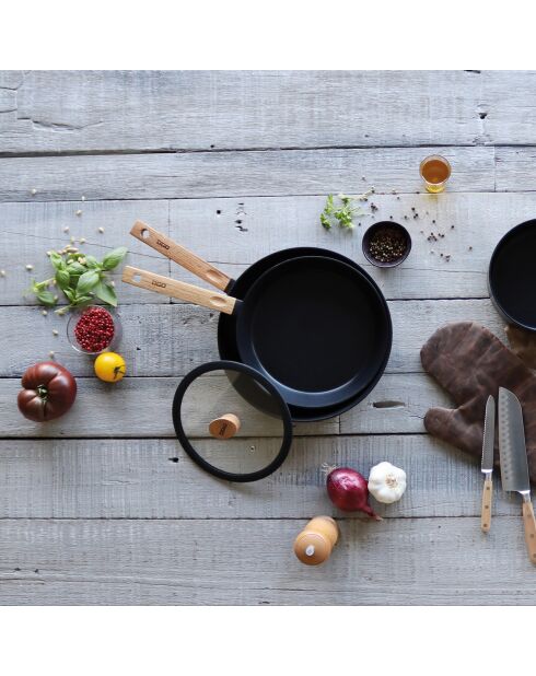 Faitout avec couvercle à induction Ector noir - D.24 cm