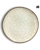 6 Assiettes à dessert en grès Boral beige  clair - D.20.5 cm