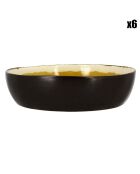 6 Assiettes creuses en grès Balata jaunes - D.20 cm