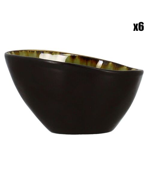 6 Bols en grès Meta verts - D.10 cm