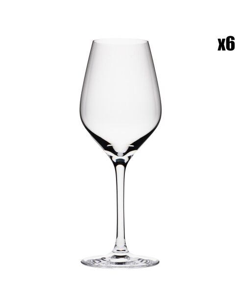 6 Verres à pied en cristallin Zenith transparents - 25 cl