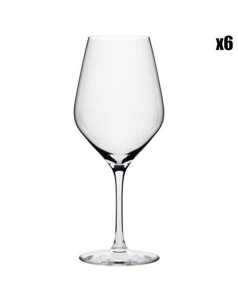 6 Verres à pied en cristallin Zenith transparents - 48 cl