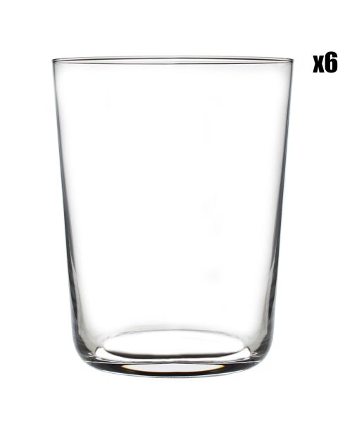 6 Verres à eau en cristallin Zenith transparents - 35 cl