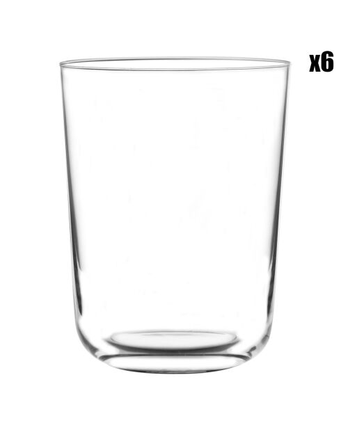 6 Verres à eau en cristallin Zenith transparents - 45 cl
