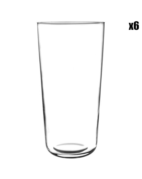 6 Verres long en cristallin Zenith transparents - 44.5 cl