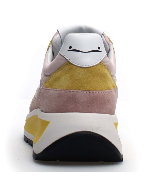 Sneakers en Cuir Club rose/jaune/blanc
