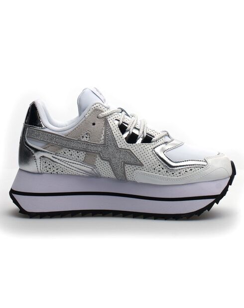 Sneakers en Cuir Debi blanc/argenté