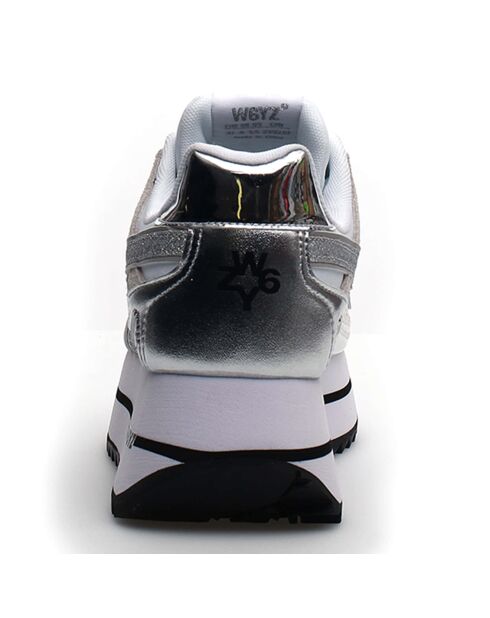 Sneakers en Cuir Debi blanc/argenté