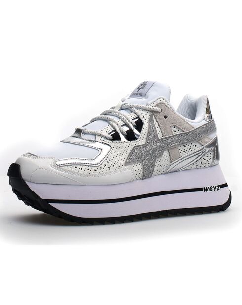 Sneakers en Cuir Debi blanc/argenté