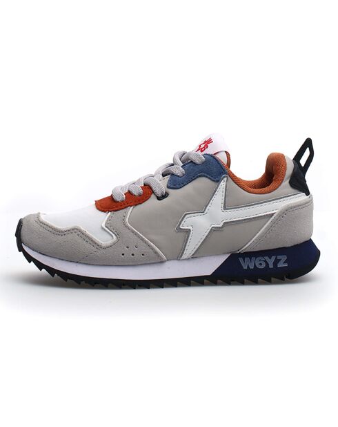 Sneakers en Cuir Jet gris/blanc/orange