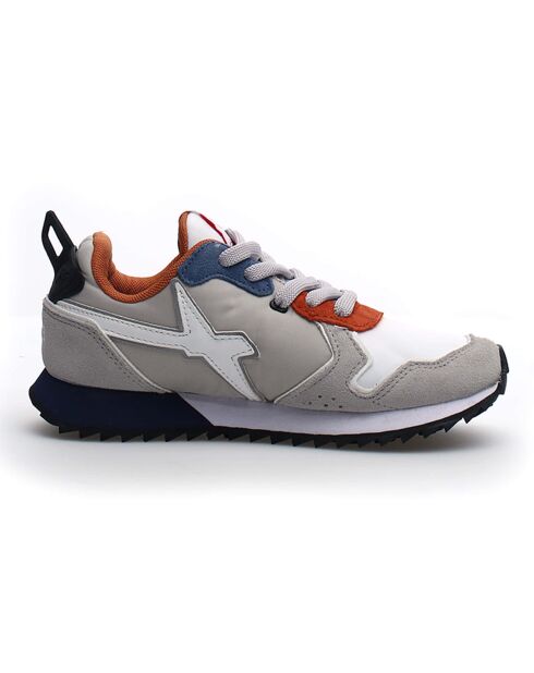 Sneakers en Cuir Jet gris/blanc/orange